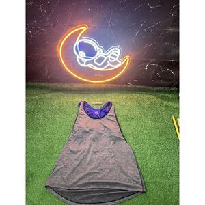 Nike Womens 2-in-1 Pro Inside Loose Tank Top Shirt Gray Purple Black Size‎ LG